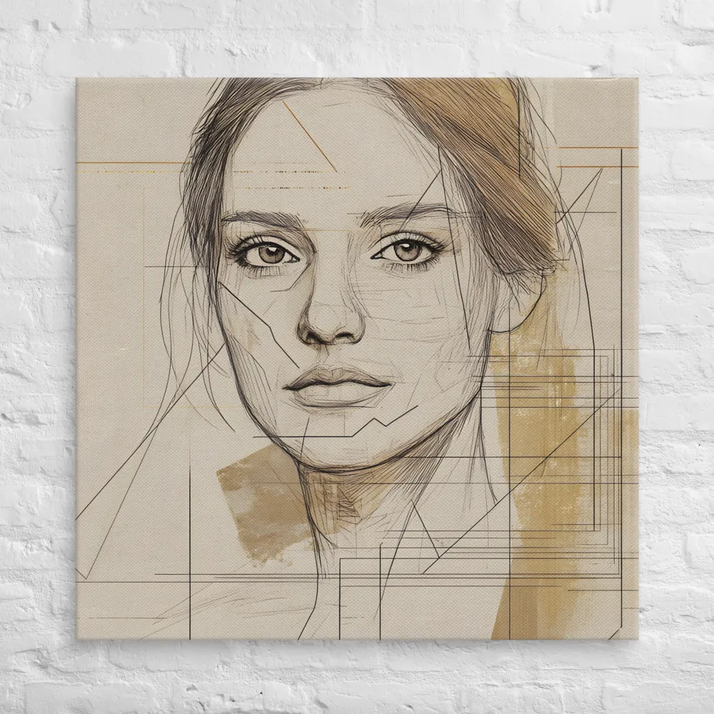 Geometric Elegance: A Modern Portrait | Canvas | 37″×37″