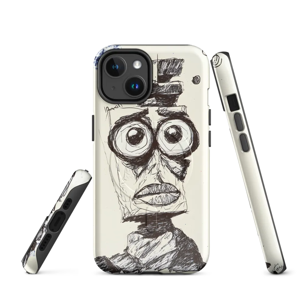 Abstract Surrealist Figure in Cubism | Phone Case |  14 | MagSafe® Tough Case | Glossy