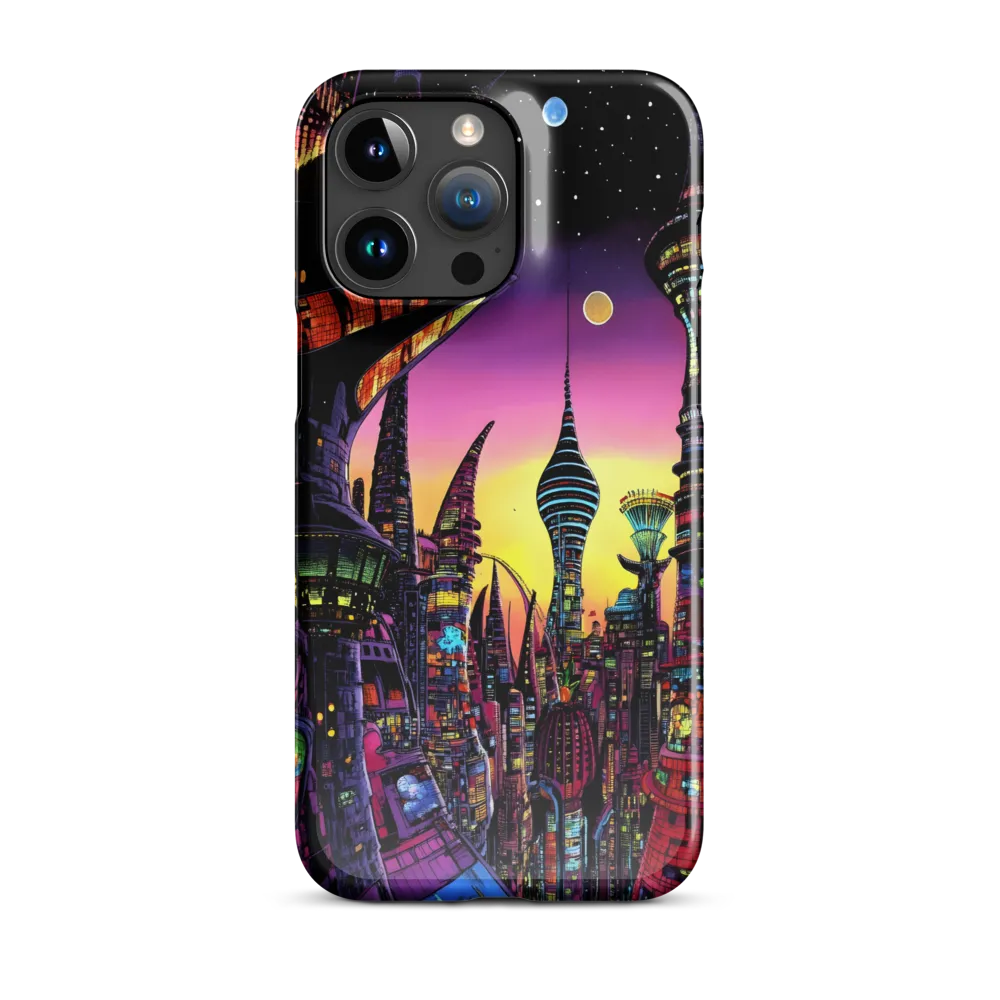 Futuristic Cityscape at Dusk | Phone Case |  15 Pro Max | Snap Case | Glossy