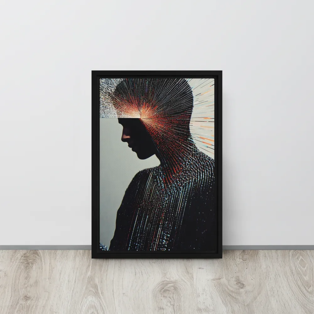 Radiant Reflection: An Abstract Journey of Thought | Canvas with Black Frame | 12″×18″