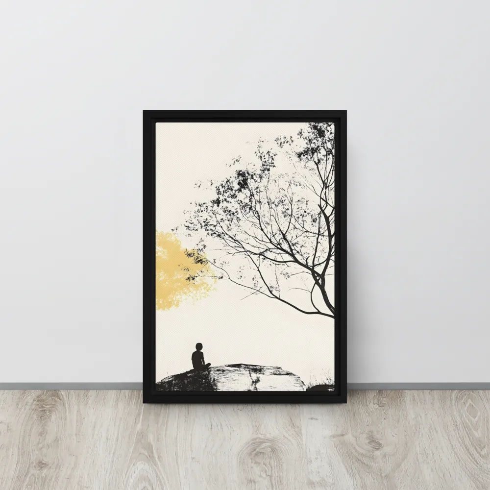 Whispers of Solitude | Canvas with Black Frame | 12″×18″