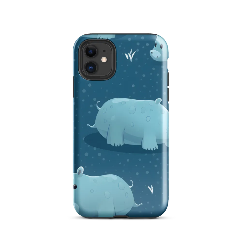 Whimsical Hippo Play | Phone Case |  11 | Tough Case | Glossy
