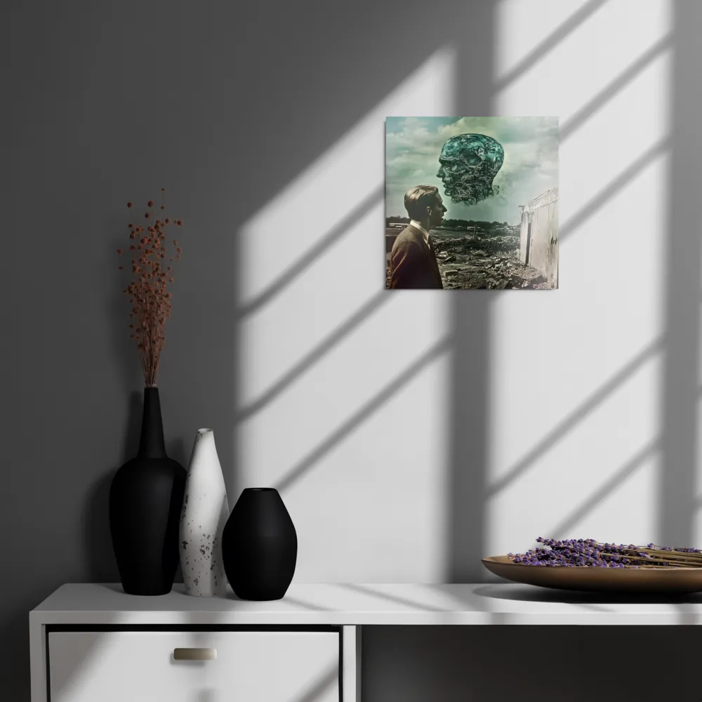 Ethereal Reflections: Identity in a Fragmented World | Metal Print | 12″×12″
