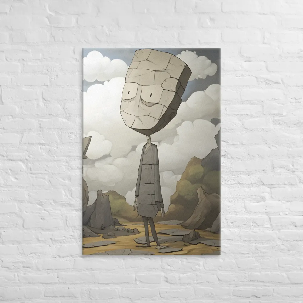 Whimsical Stone Figure in a Rocky Landscape | Canvas | 32″×48″