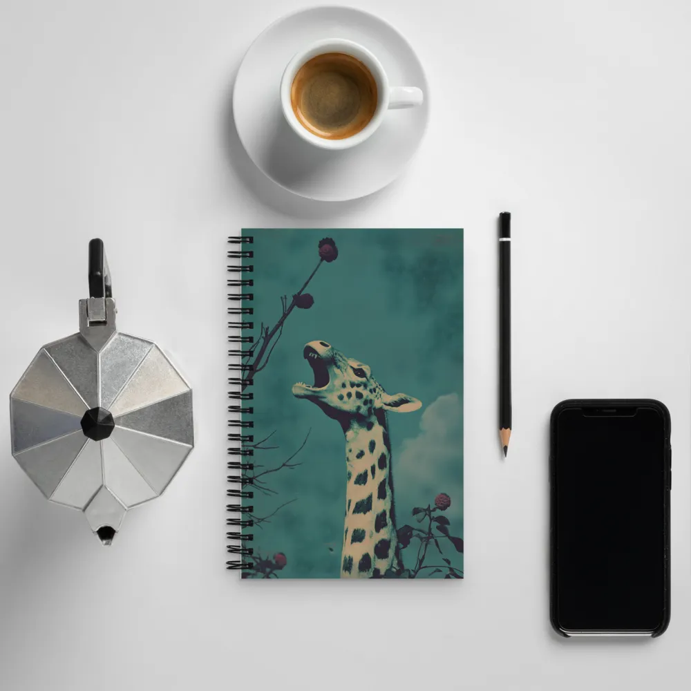 Whispers of the Tall: A Surreal Giraffe Encounter | Spiral Notebook