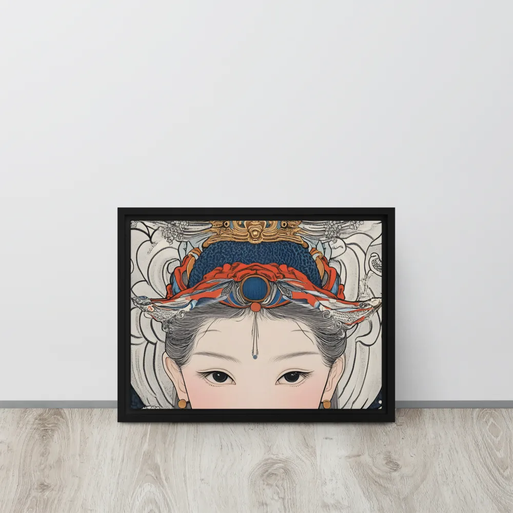 Serenity in Myth: A Traditional Portrait | Canvas with Black Frame | 12″×16″