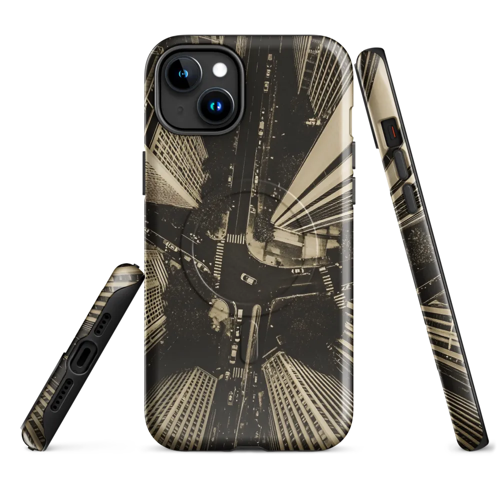 Urban Symphony: Aerial Perspective of City Life | Phone Case |  15 Plus | MagSafe® Tough Case | Glossy