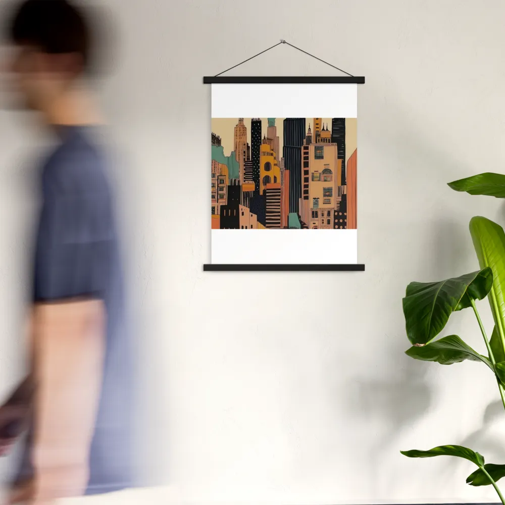 Urban Symphony in Ink | Poster With Black Wood Hanger | 18″×24″