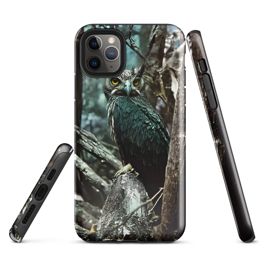 Whispers of the Forest: The Owl's Vigil | Phone Case |  11 Pro Max | Tough Case | Glossy