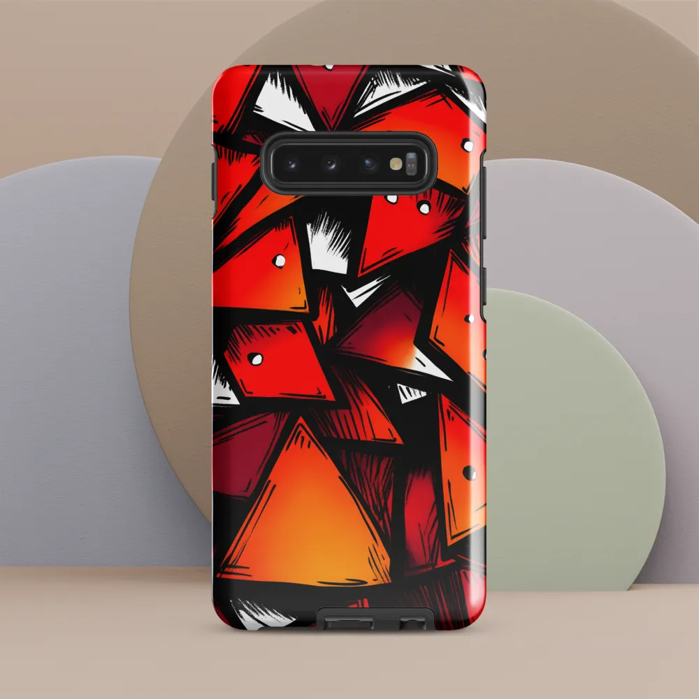 Dynamic Geometry of Red and Orange | Phone Case |  S10 Plus | Tough Case | Glossy