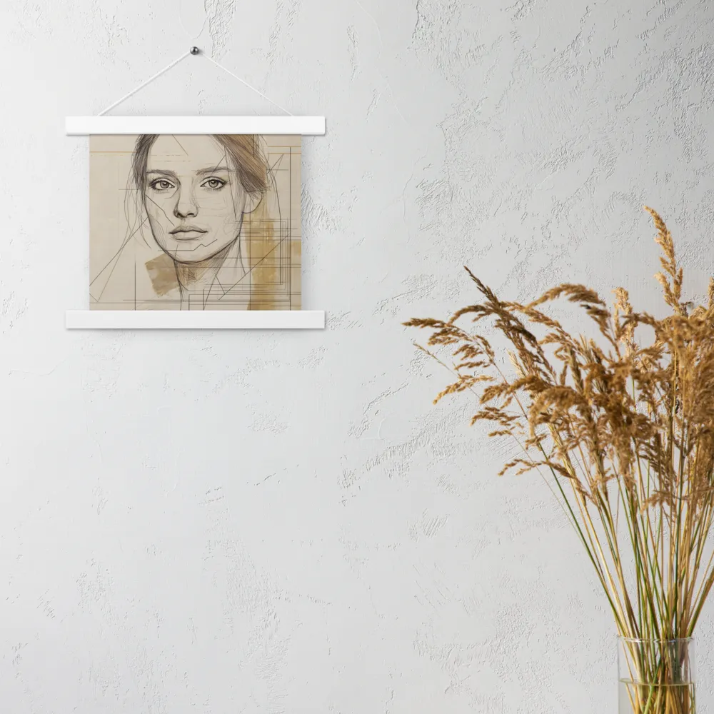 Geometric Elegance: A Modern Portrait | Poster With White Wood Hanger | 10″×10″