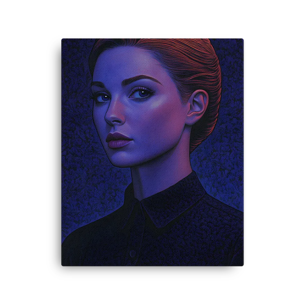 Ethereal Portrait in Blue and Red | Thin Canvas | 16″×20″