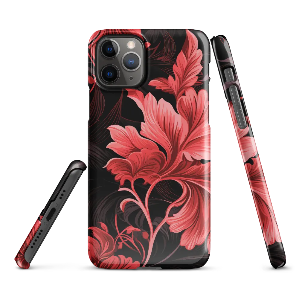 Tropical Elegance in Red | Phone Case |  11 Pro | Snap Case | Glossy