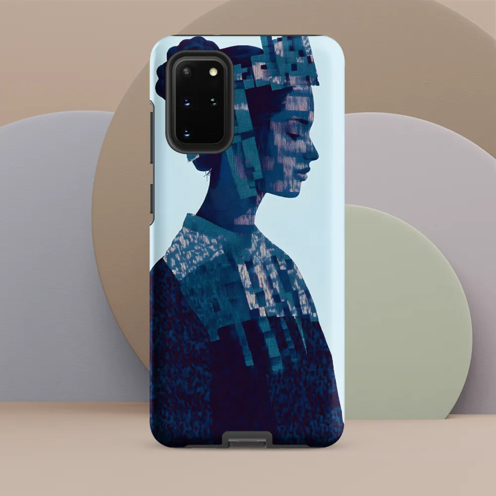Digital Portrait in Abstract Blue