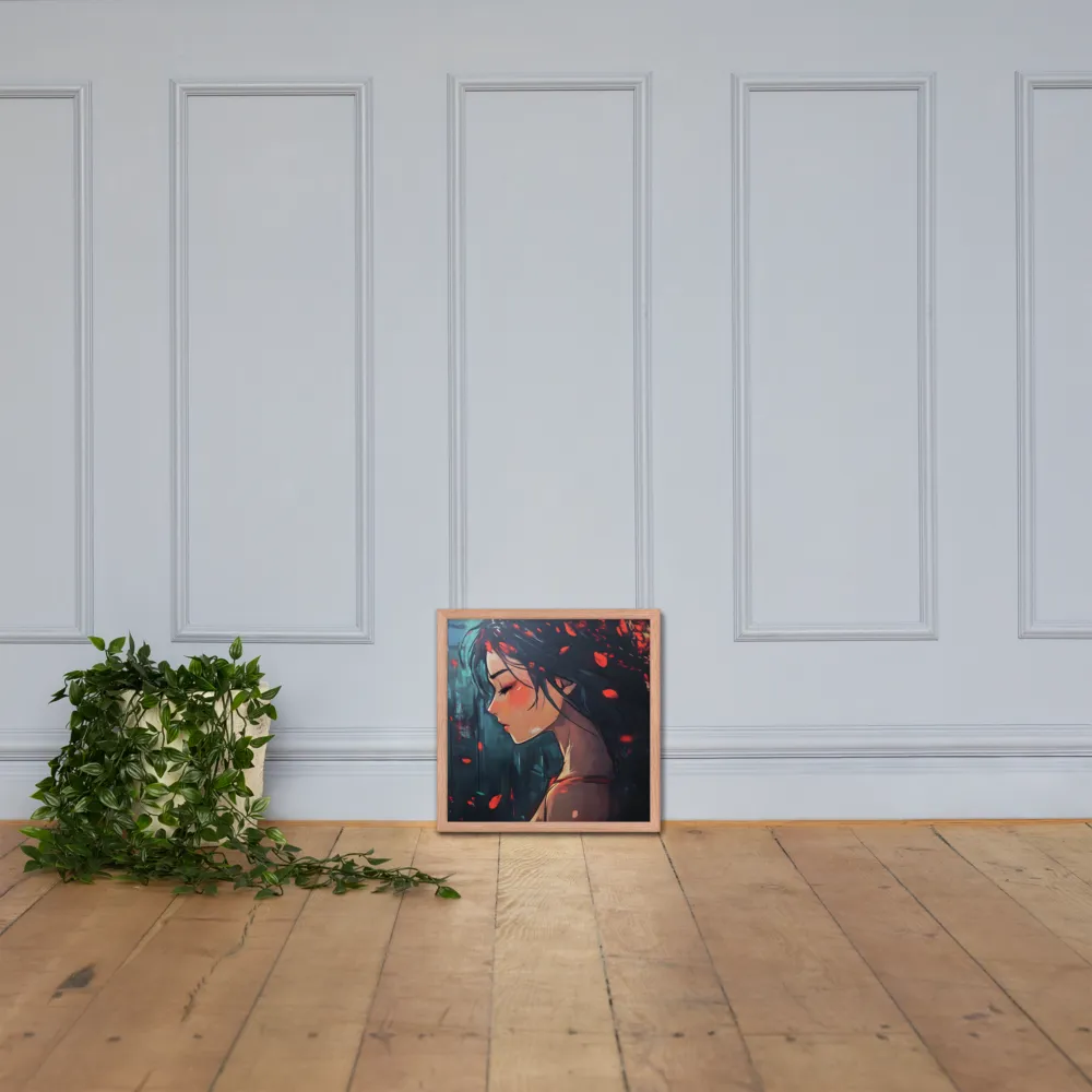 Whispers of Melancholy | Poster with Red oak Frame | 16″×16″