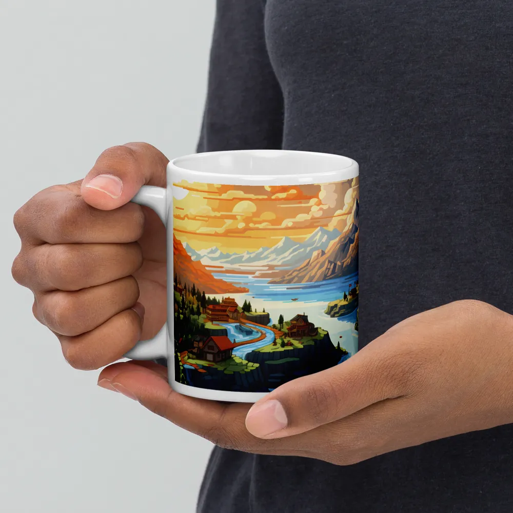 Tranquil Sunset Over Serene Landscape | Mugs | Multiple Sizes & Colors