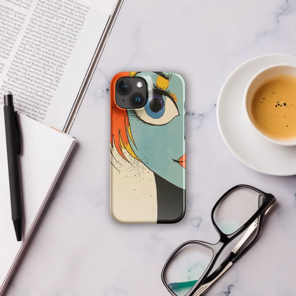 Vivid Expressions: A Portrait in Blue | Phone Case |  15 | Snap Case | Glossy