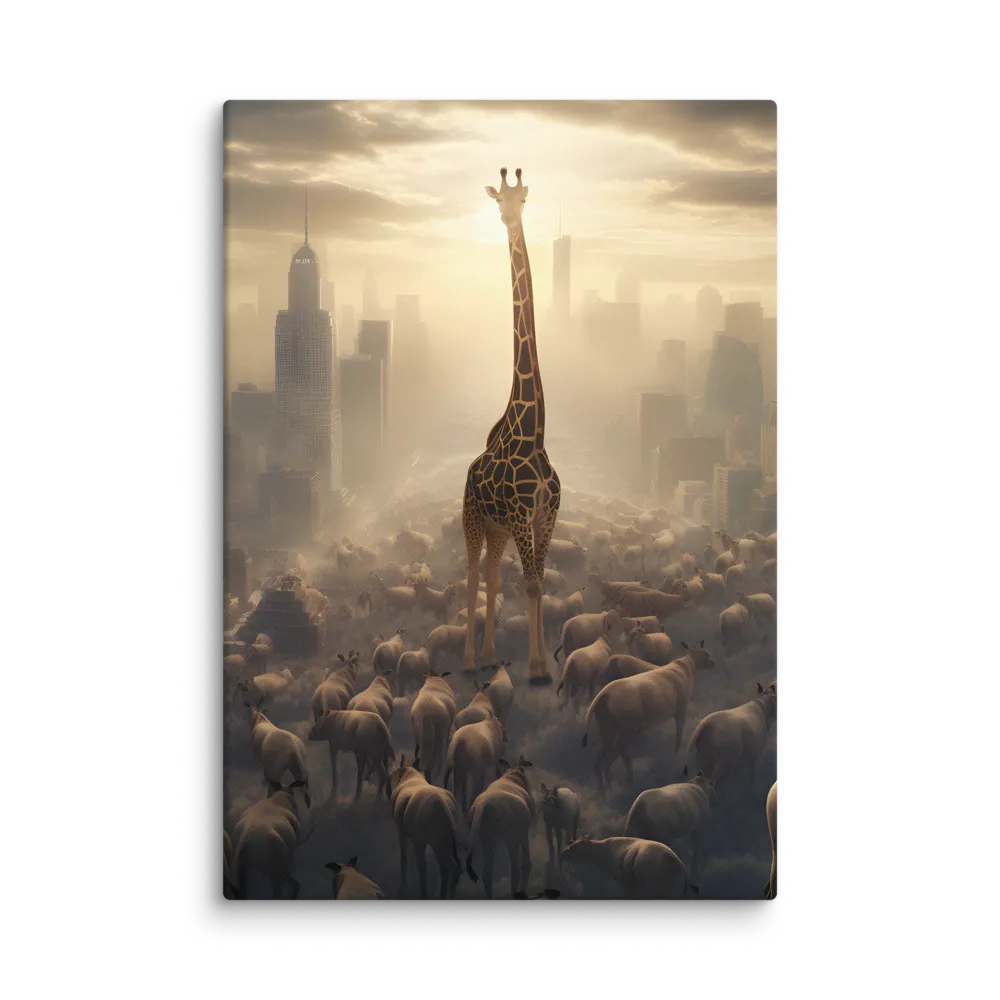 Urban Serengeti: A Giraffe's Perspective | Canvas | 18″×26″
