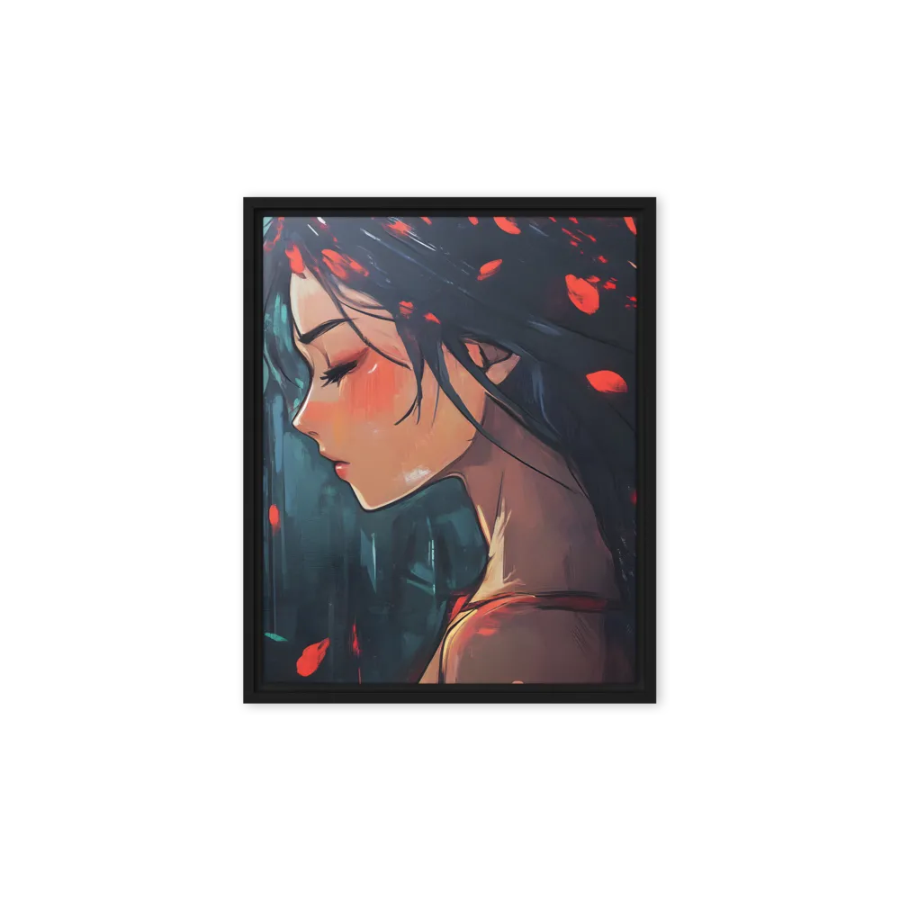 Whispers of Melancholy | Canvas with Black Frame | 8″×10″