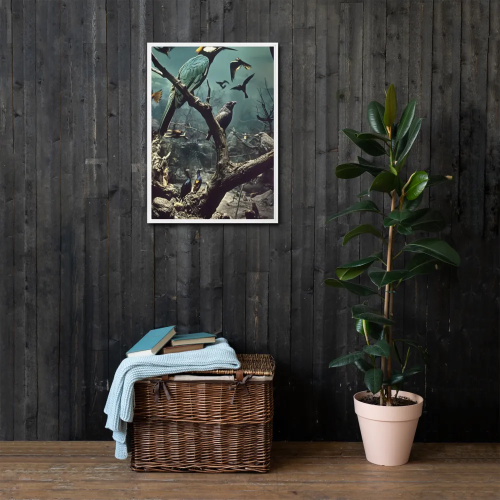 Whispers of the Avian Realm | Canvas with White Frame | 20″×28″