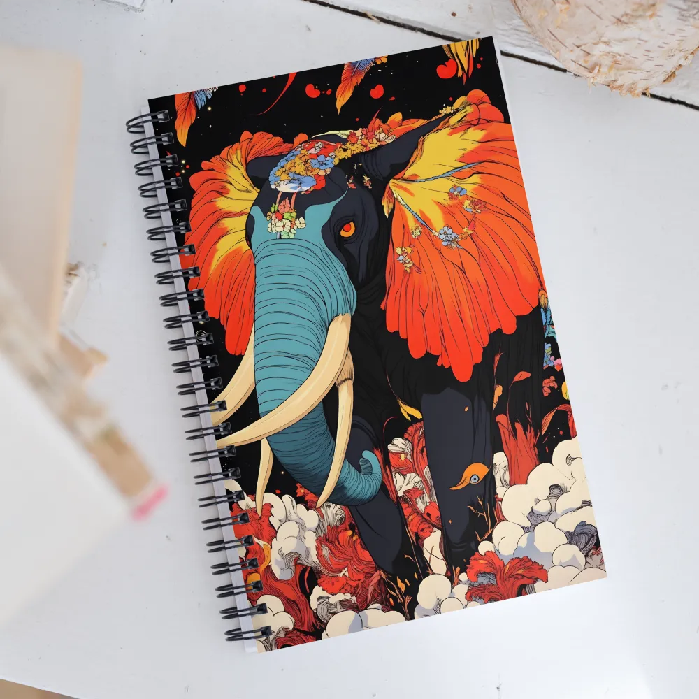 Majesty of the Floral Elephant | Spiral Notebook