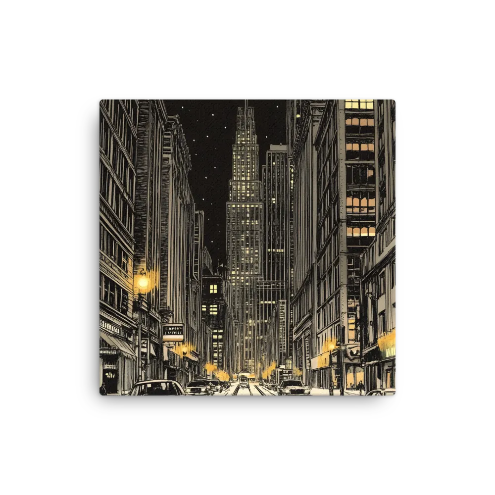 Whispers of the Night City | Thin Canvas | 12″×12″
