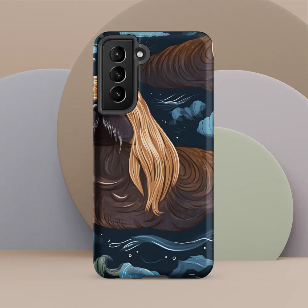 Whimsical Walruses in Deep Blue