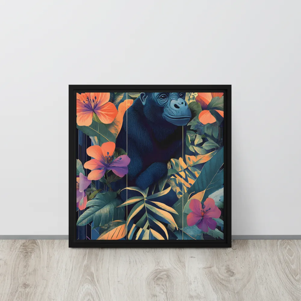Harmony of Nature and Geometry | Canvas with Black Frame | 16″×16″