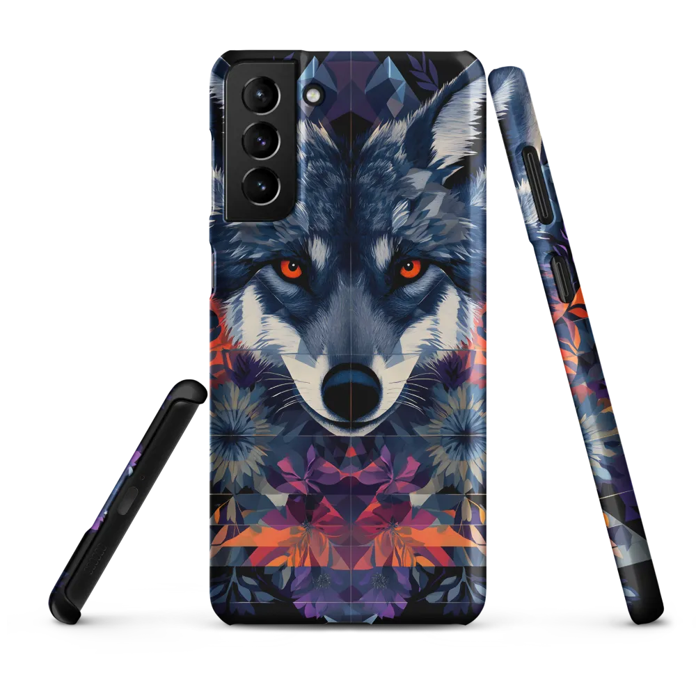 Mystical Wolf Amidst Floral Geometry