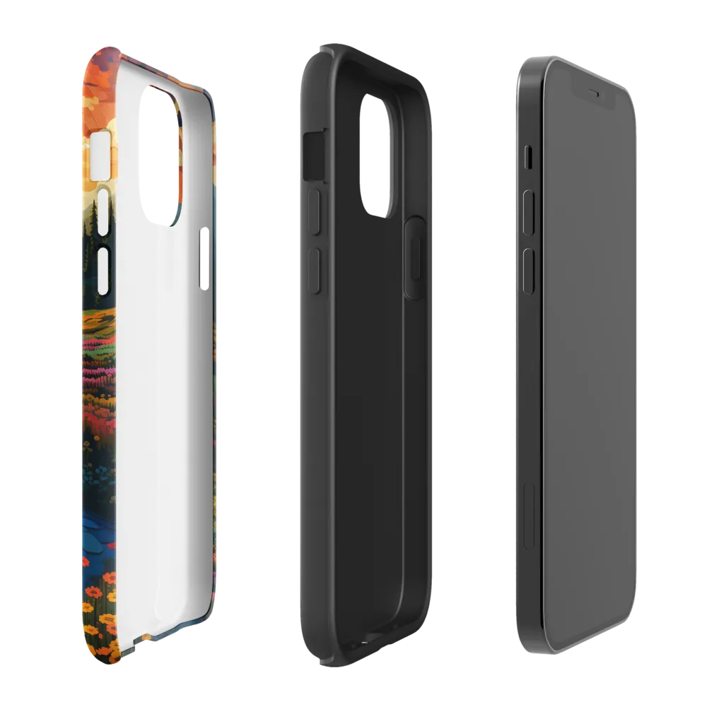 Serenity in Sunset: A Winding River's Embrace | Phone Case |  12 | Tough Case | Matte
