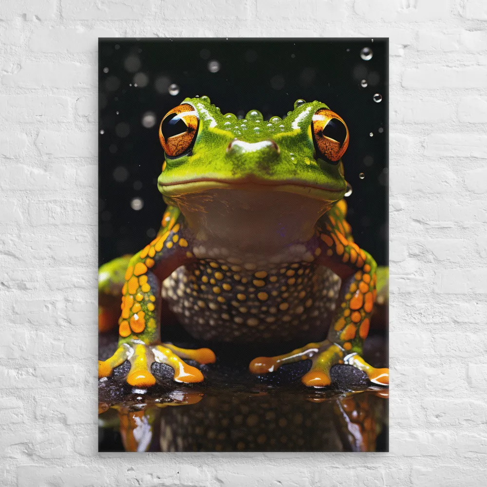 Emerald Elegance: The Frog in Focus | Canvas | 28″×40″
