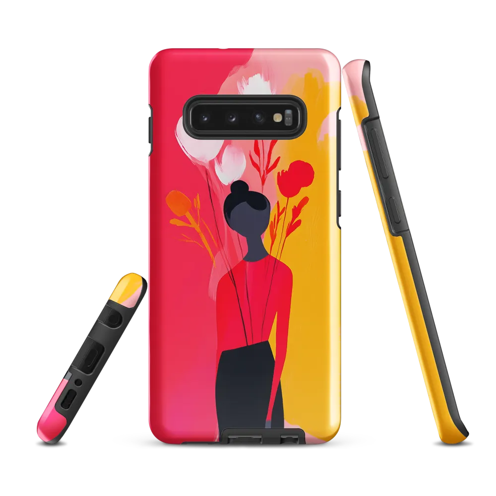 Floral Whimsy: A Modern Embrace | Phone Case |  S10 Plus | Tough Case | Glossy