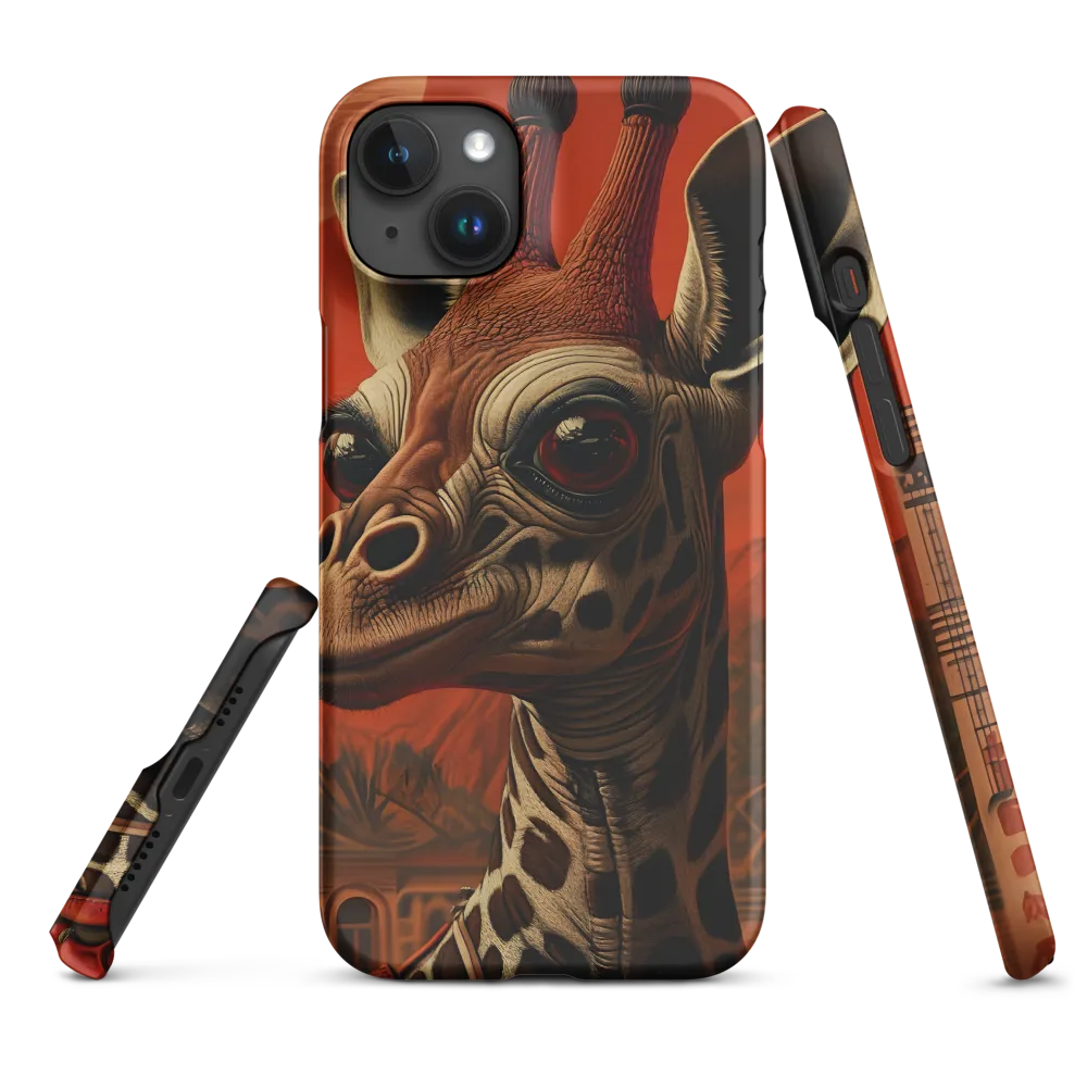 Whimsical Giraffe in an Orange Dreamscape
