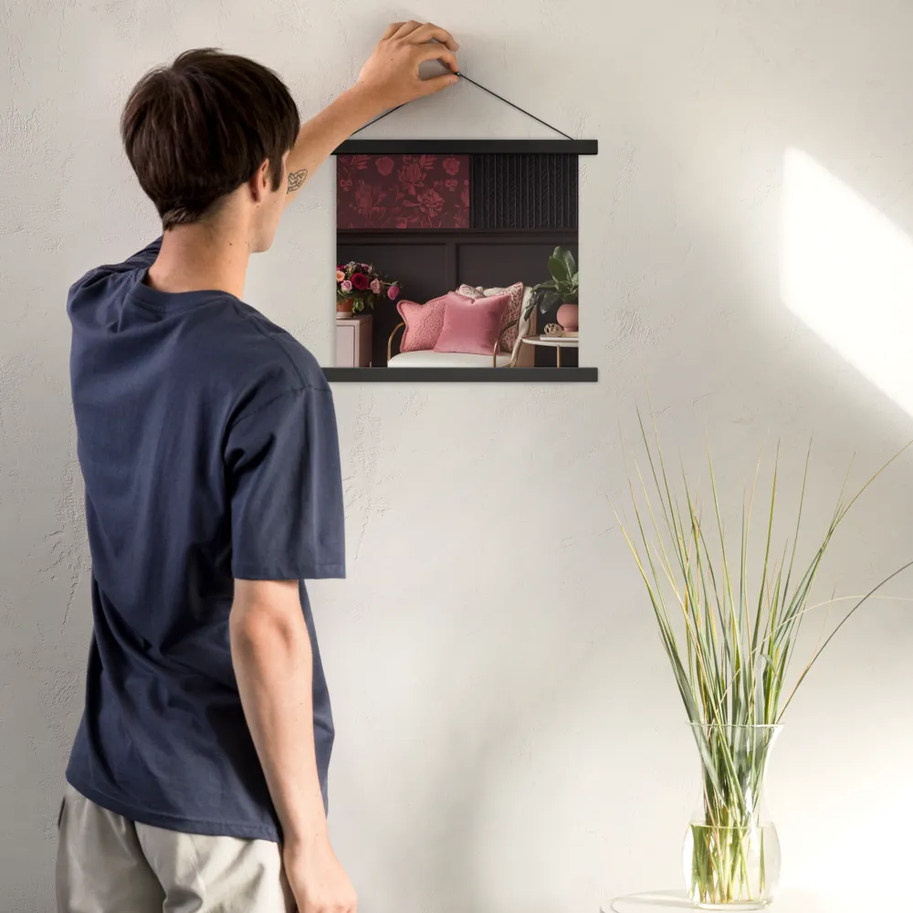 Elegance in Contrast: A Modern Interior Design | Poster With Black Wood Hanger | 14″×14″