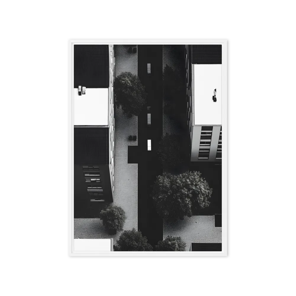 Urban Serenity from Above | Canvas with White Frame | 20″×28″
