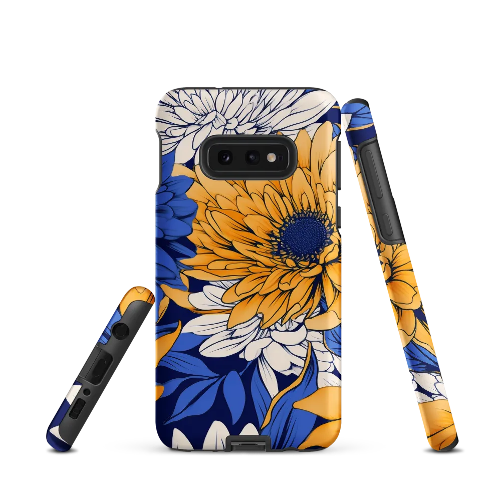 Floral Harmony in Blue and Yellow