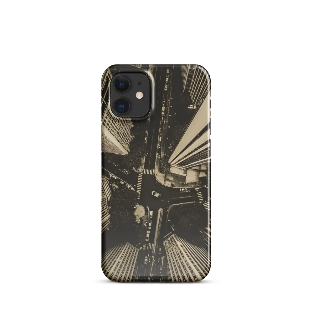 Urban Symphony: Aerial Perspective of City Life | Phone Case |  12 Mini | Snap Case | Glossy