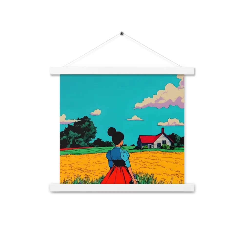 Whispers of a Sunlit Meadow | Poster With White Wood Hanger | 14″×14″