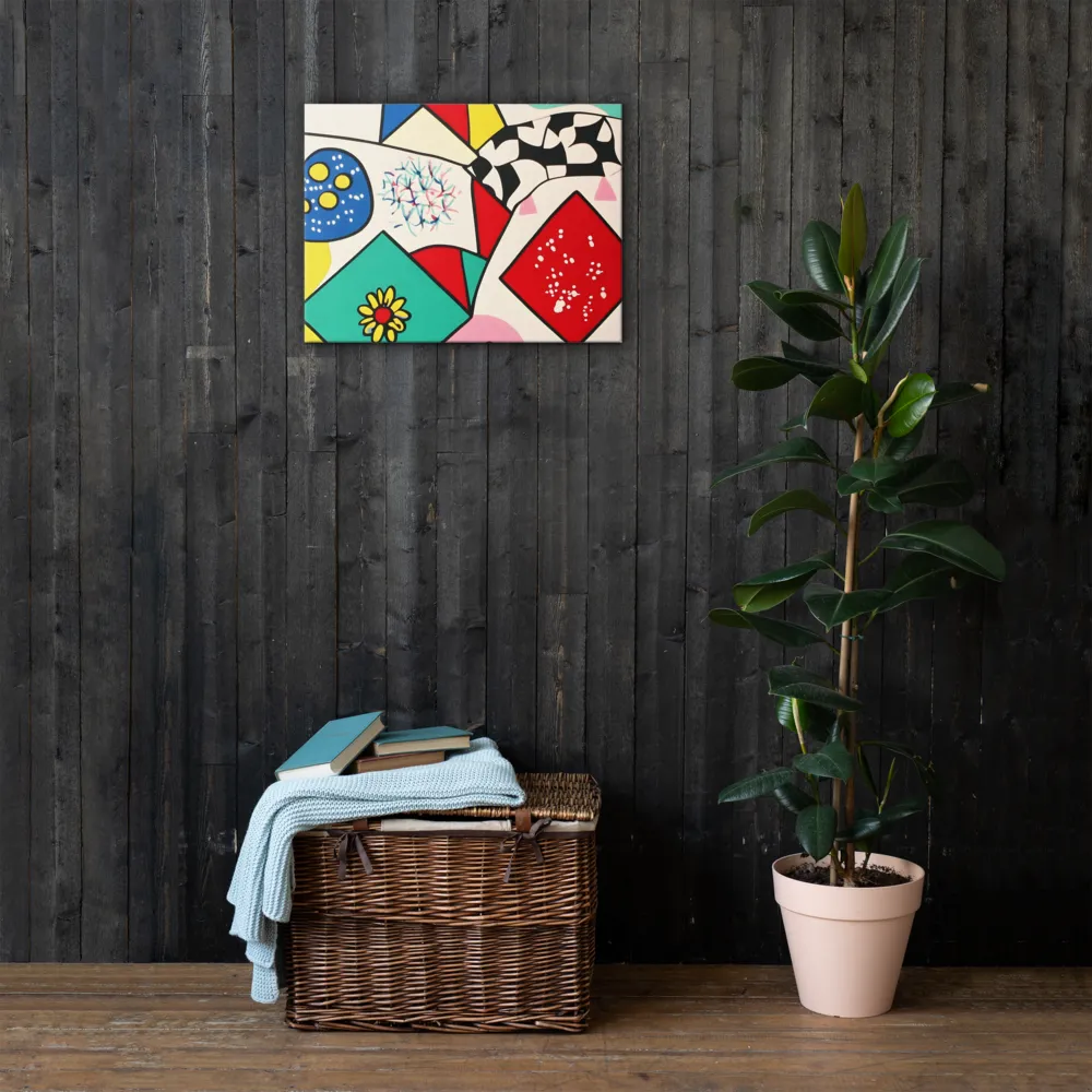 Joyful Geometry: A Playful Dance of Shapes and Colors | Thin Canvas | 18″×24″