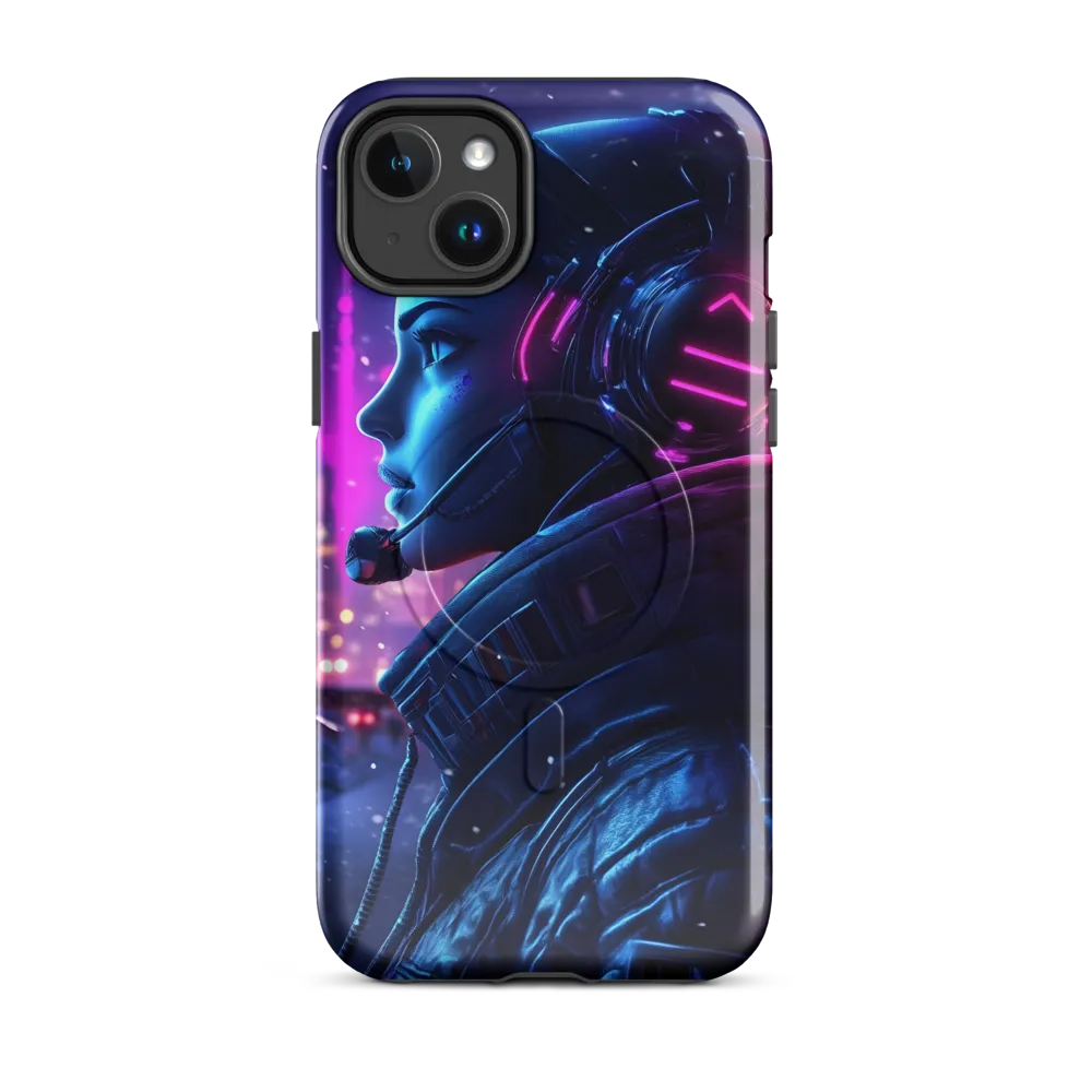Dystopian Elegance: Cyberpunk Figure in Neon