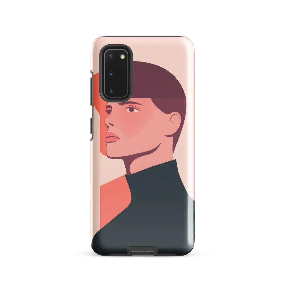 Contemplative Portrait in Minimalism | Phone Case |  S20 | Tough Case | Glossy