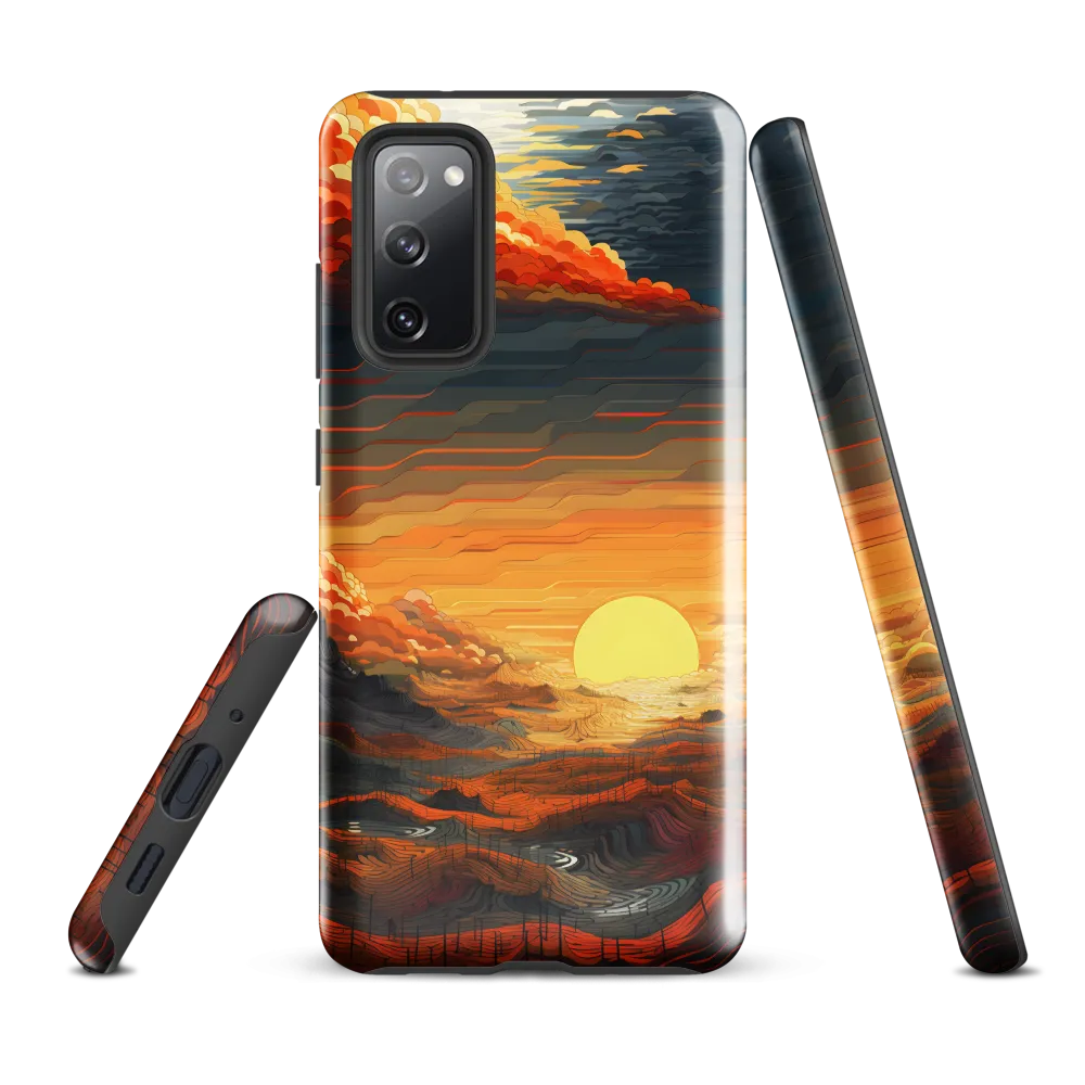 Ethereal Sunset: A Serene Landscape in Flowing Forms | Phone Case |  S20 FE | Tough Case | Glossy
