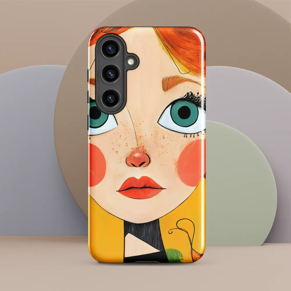 Whimsical Portrait of a Girl | Phone Case |  S24 Plus | Tough Case | Glossy