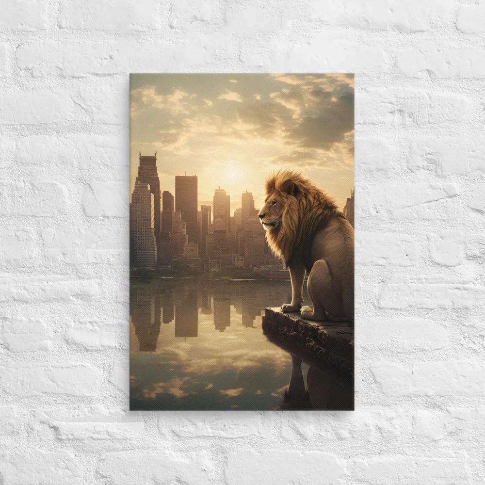 The Lion's Gaze Over the Urban Symphony