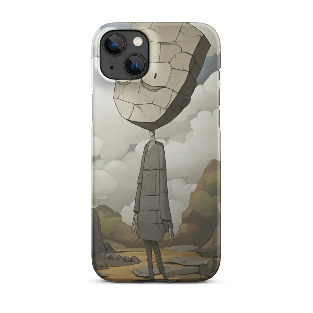 Whimsical Stone Figure in a Rocky Landscape | Phone Case |  14 Plus | Snap Case | Matte