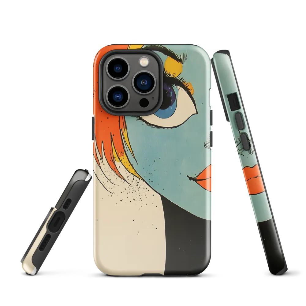 Vivid Expressions: A Portrait in Blue | Phone Case |  13 Pro | Tough Case | Glossy
