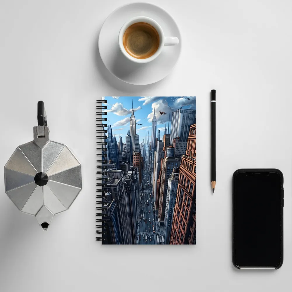 Skyline Symphony: A City in Motion | Spiral Notebook