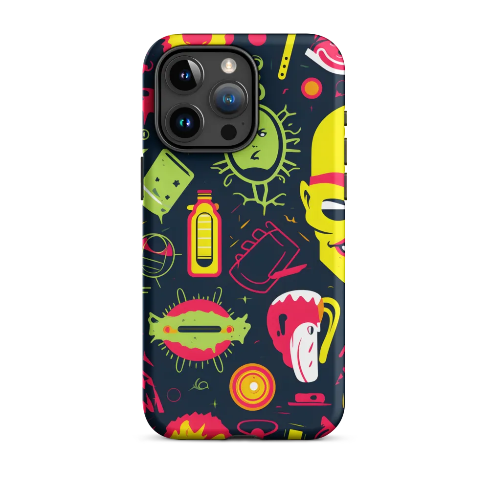 Neon Revelry: A Quirky Exploration of Modern Pop Art | Phone Case |  15 Pro Max | Tough Case | Matte