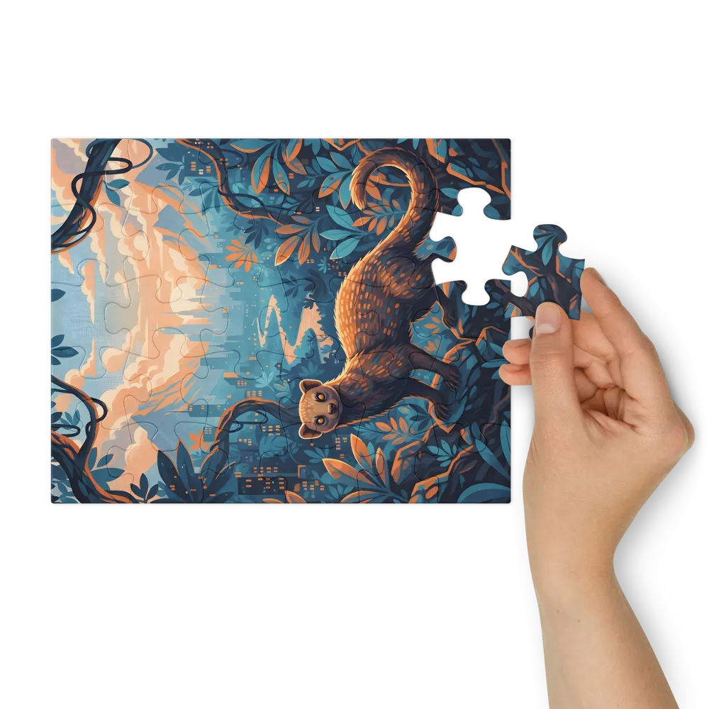 Urban Jungle Guardian 
 Jigsaw Puzzle in Tin Box