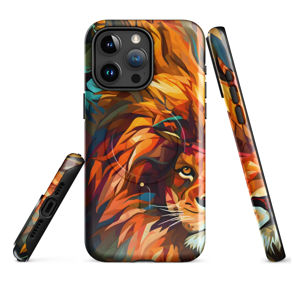 Majestic Gaze: The Polygonal Lion